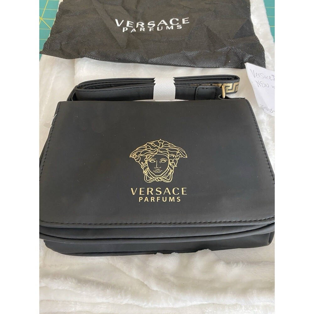 Versace Parfums Black Gold Shoulder Crossbody Bag + Dustbag - Picture 3 of 15